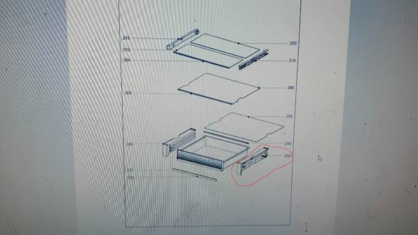 Šaldytuvo LIEBHERR dešinys laikiklis, HOLDER RIGHT VARIOSAFE K2 - Image 2