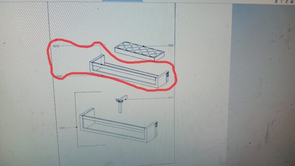 Šaldytuvo LIEBHERR viršutinė durų lentynėlė komplekte - Image 2