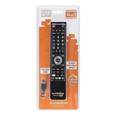 FREEDOM REMOTE CONTROL LEARNING MICRO-USB . 4-IN-1 BLACK.UNIVERSALUS PULTELIS GALIMA YRAŠYTI  4 ĮRENGINIUS Parts of TVs, gate air controls, etc.