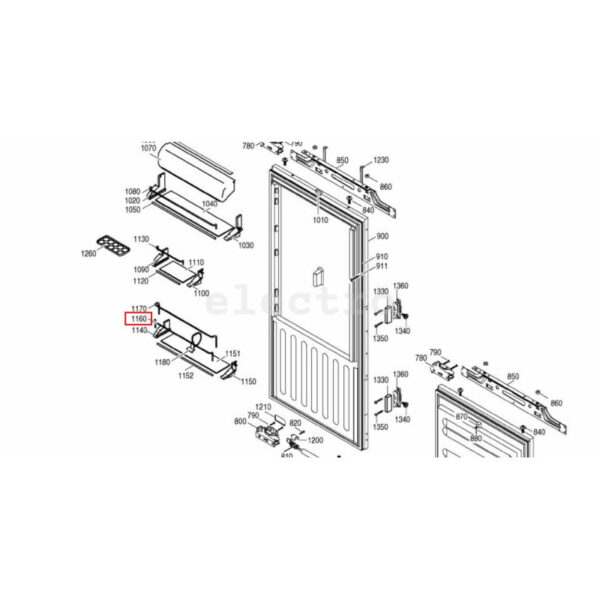 Šaldytuvo LIEBHERR durų lentynėlės laikiklis - Image 2