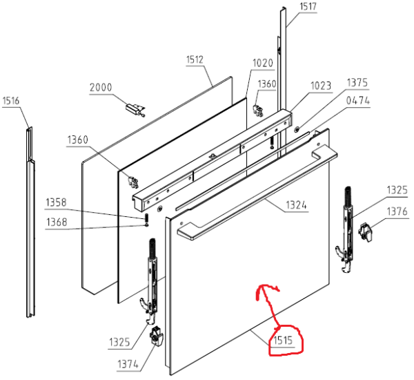 Orkaitės ASKO,HISENSE/GORENJE priekinis stiklas. DOOR GLASS BIO MF 6-163 LUX GLU PG10393 - Image 3