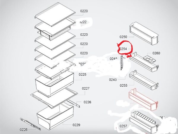 Šaldytuvo BOSCH/SIEMENS viršutinė durų lentyna - Image 2