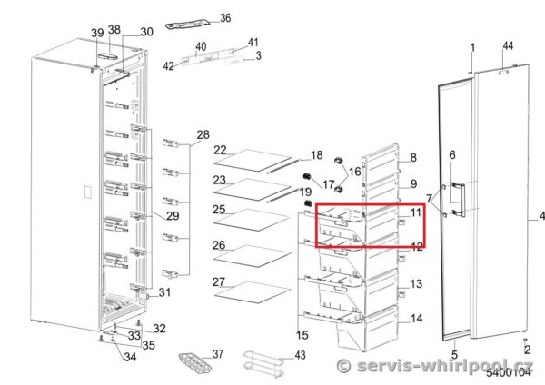 Šaldiklio WHIRLPOOL/INDESIT priekinė panelė - Image 2
