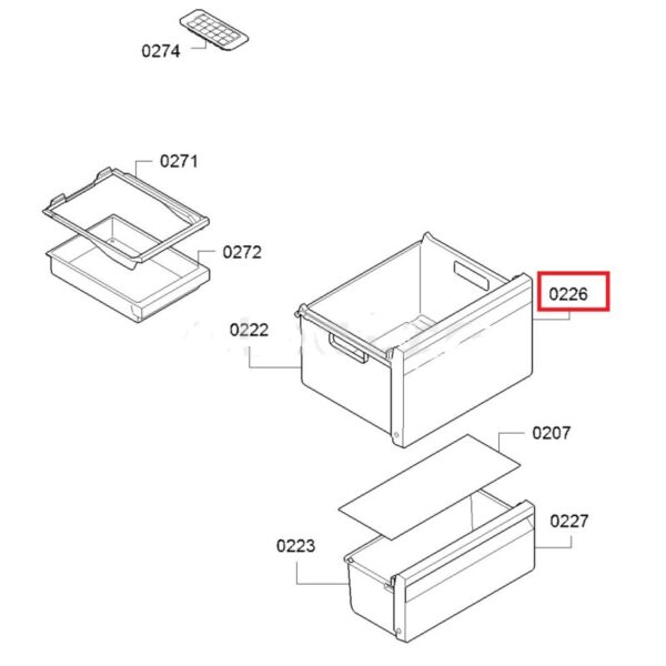 Šaldytuvo BOSCH/SIEMENS viršutinio šaldiklio stalčiaus  priekinė panelė,orig. - Image 3