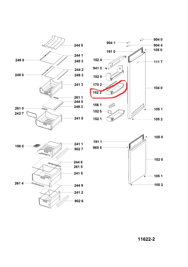 Šaldytuvo WHIRLPOOL/INDESIT vidurinė durų lentyna - Image 2